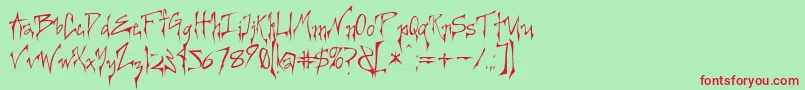 Creepygirl-fontti – punaiset fontit vihreällä taustalla