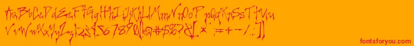 Creepygirl Font – Red Fonts on Orange Background