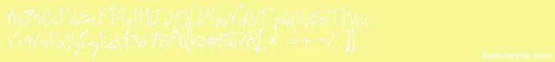 フォントCreepygirl – 黄色い背景に白い文字