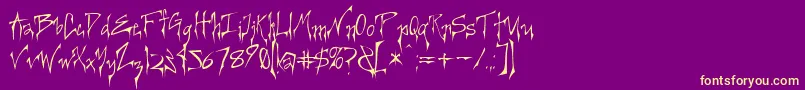 Creepygirl Font – Yellow Fonts on Purple Background