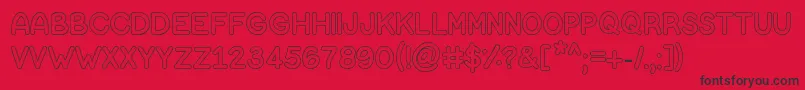 BubbleLetters-Schriftart – Schwarze Schriften auf rotem Hintergrund