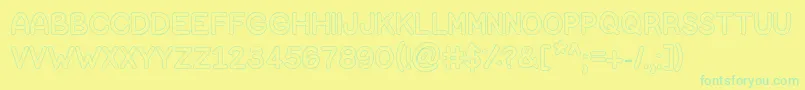 BubbleLetters-Schriftart – Grüne Schriften auf gelbem Hintergrund