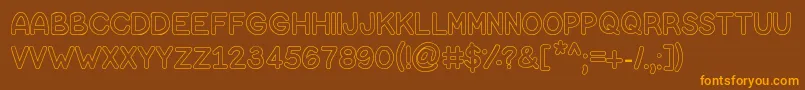Weitere Informationen zur BubbleLetters-Schriftart BubbleLetters-Schriftart – Orangefarbene Schriften auf braunem Hintergrund