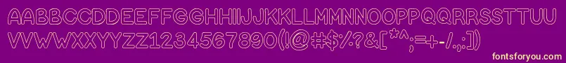フォントBubbleLetters – 紫の背景に黄色のフォント