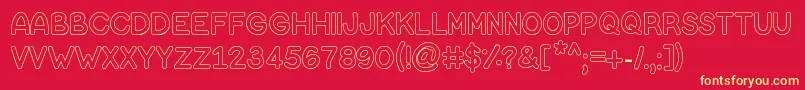 Czcionka BubbleLetters – żółte czcionki na czerwonym tle