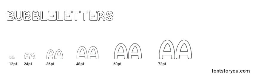 BubbleLetters Font Sizes
