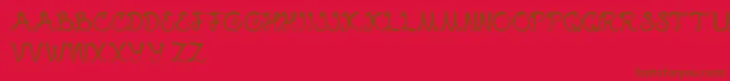 Swampthing-Schriftart – Braune Schriften auf rotem Hintergrund