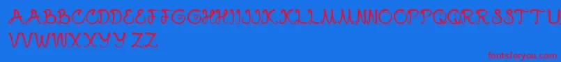 Swampthing Font – Red Fonts on Blue Background