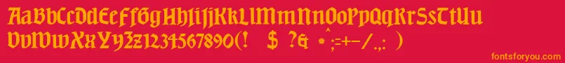 JmhBeda Font – Orange Fonts on Red Background