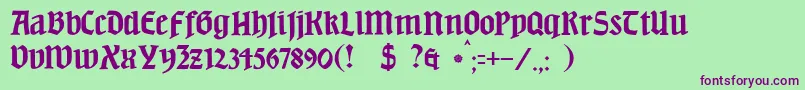 JmhBeda Font – Purple Fonts on Green Background