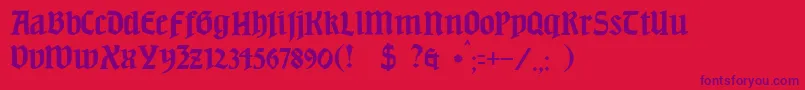 JmhBeda Font – Purple Fonts on Red Background