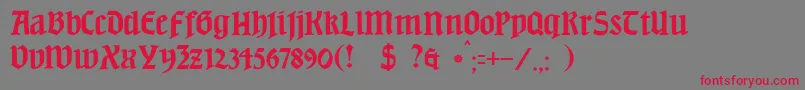 JmhBeda-Schriftart – Rote Schriften auf grauem Hintergrund
