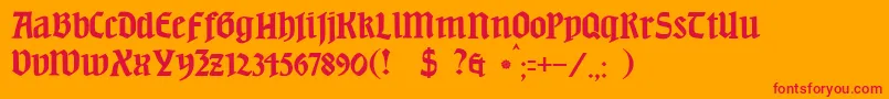 JmhBeda Font – Red Fonts on Orange Background