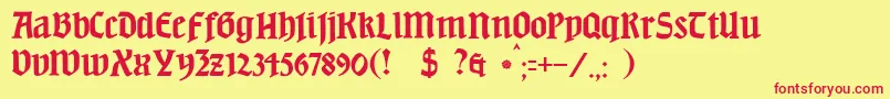 JmhBeda Font – Red Fonts on Yellow Background