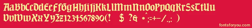 JmhBeda Font – Yellow Fonts on Red Background