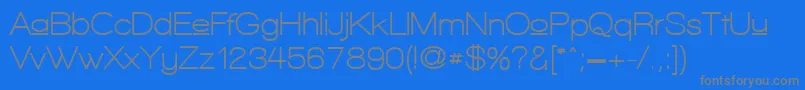 WalkwayUpperBold-Schriftart – Graue Schriften auf blauem Hintergrund