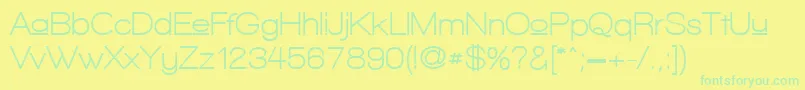 フォントWalkwayUpperBold – 黄色い背景に緑の文字