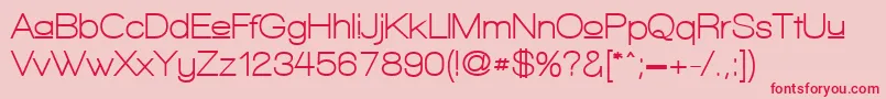 フォントWalkwayUpperBold – ピンクの背景に赤い文字