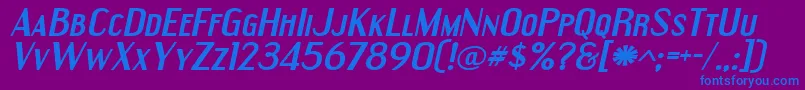 Engeexbi Font – Blue Fonts on Purple Background