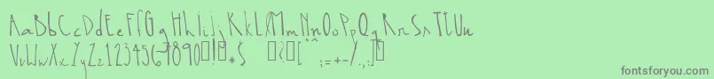 フォントBiasans – 緑の背景に灰色の文字