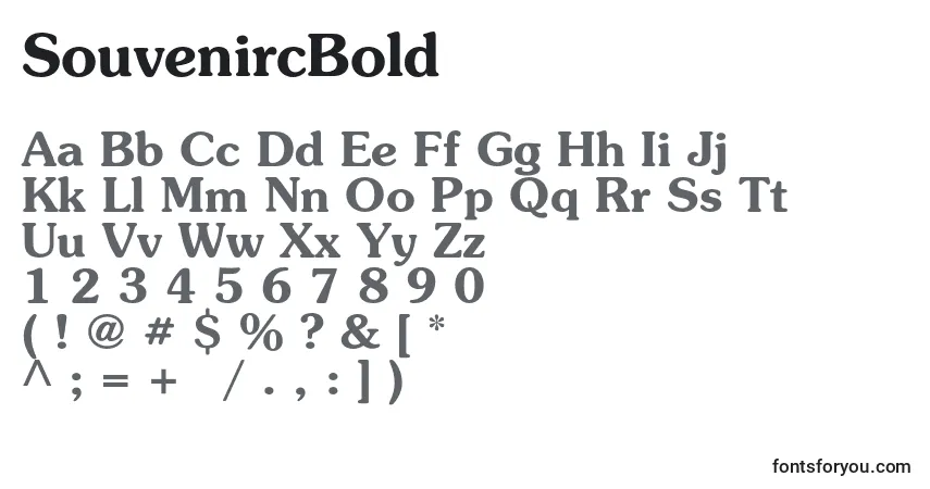 Шрифт SouvenircBold – алфавит, цифры, специальные символы