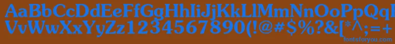 SouvenircBold Font – Blue Fonts on Brown Background