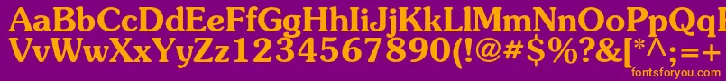 SouvenircBold Font – Orange Fonts on Purple Background