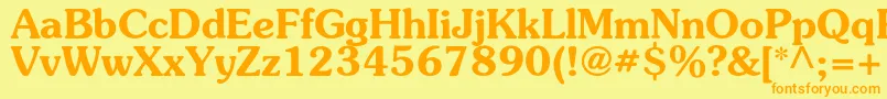 SouvenircBold Font – Orange Fonts on Yellow Background