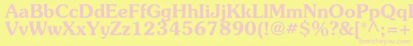 SouvenircBold Font – Pink Fonts on Yellow Background