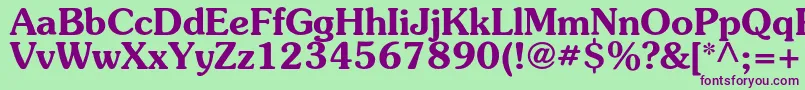 SouvenircBold Font – Purple Fonts on Green Background