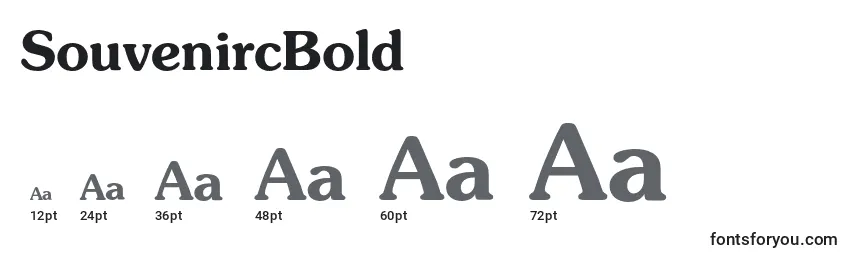 SouvenircBold Font Sizes