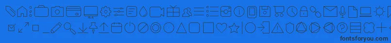 AristaProIconsThinTrial Font – Black Fonts on Blue Background