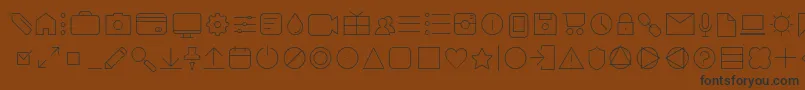 AristaProIconsThinTrial Font – Black Fonts on Brown Background