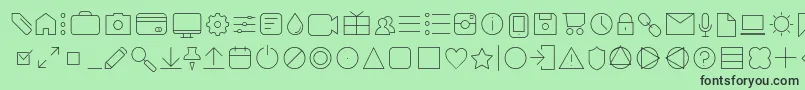 AristaProIconsThinTrial Font – Black Fonts on Green Background