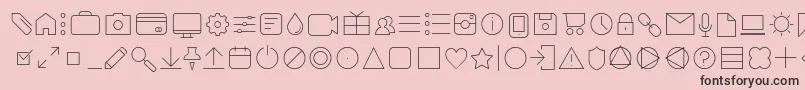 AristaProIconsThinTrial Font – Black Fonts on Pink Background