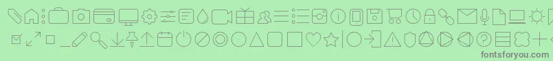 AristaProIconsThinTrial Font – Gray Fonts on Green Background