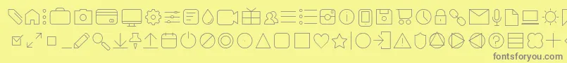 AristaProIconsThinTrial Font – Gray Fonts on Yellow Background