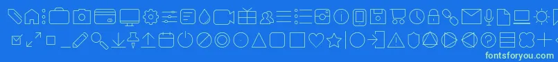 AristaProIconsThinTrial Font – Green Fonts on Blue Background