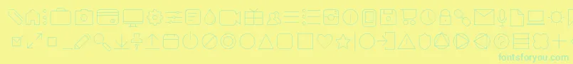 AristaProIconsThinTrial Font – Green Fonts on Yellow Background