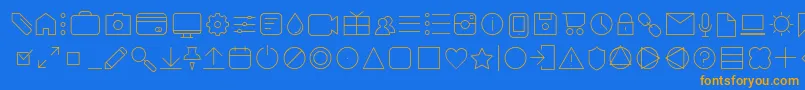 AristaProIconsThinTrial Font – Orange Fonts on Blue Background