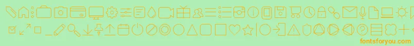 AristaProIconsThinTrial Font – Orange Fonts on Green Background