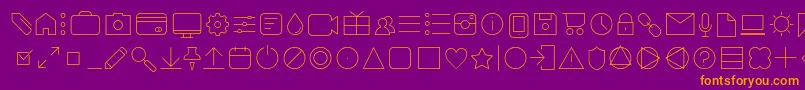 AristaProIconsThinTrial Font – Orange Fonts on Purple Background