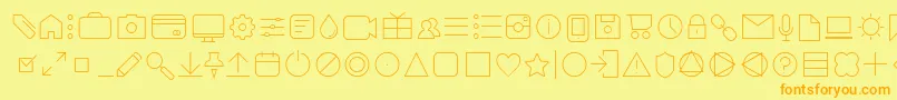 Шрифт AristaProIconsThinTrial – оранжевые шрифты на жёлтом фоне