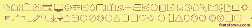 AristaProIconsThinTrial Font – Purple Fonts on Yellow Background