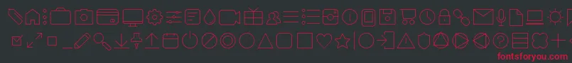 AristaProIconsThinTrial Font – Red Fonts on Black Background