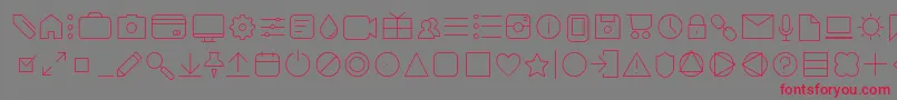 AristaProIconsThinTrial Font – Red Fonts on Gray Background