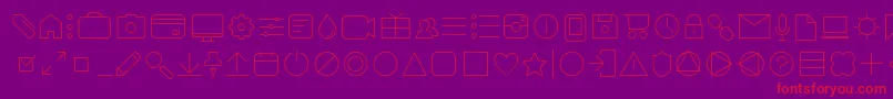 フォントAristaProIconsThinTrial – 紫の背景に赤い文字