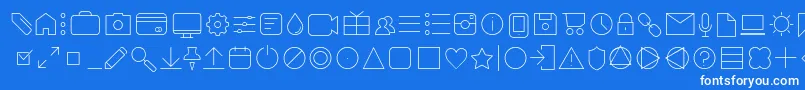 Шрифт AristaProIconsThinTrial – белые шрифты на синем фоне