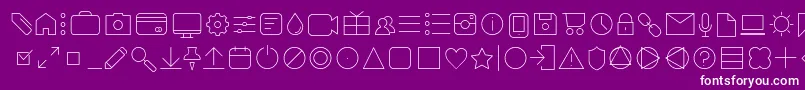 AristaProIconsThinTrial Font – White Fonts on Purple Background