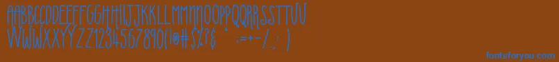 フォントUberfriends – 茶色の背景に青い文字